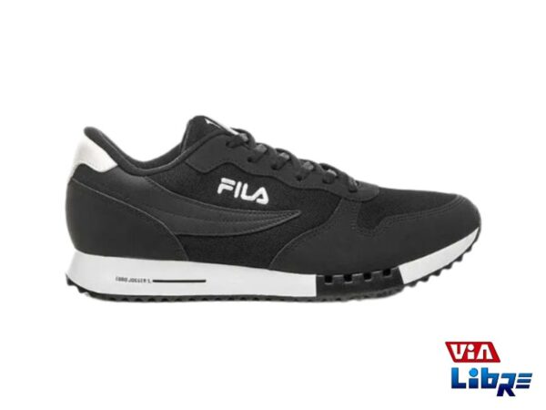 Zapatilla deportiva de macrame negro/blanco fila