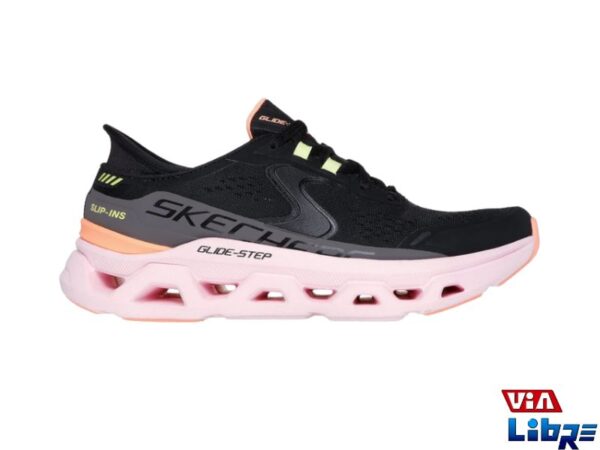 Zapatillas deportivas de macrame skechers negro/rosa