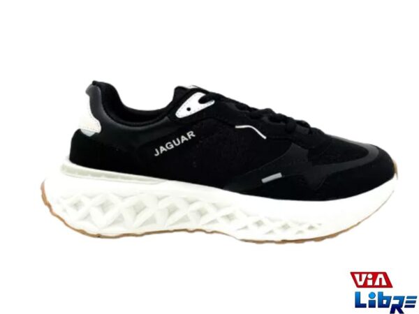 Zapatilla deportiva tipo running de macrame negra Jaguar 9365