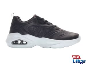 Zapatillas deportivas de ecocuero con camara de aire jaguar negra