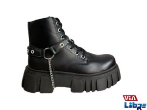 Borcego de ecocuero negro