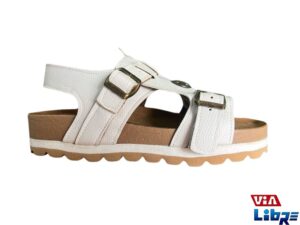 Sandalia baja de ecocuero blanca