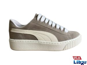 Zapatilla urbana gamuzada gris/blanco