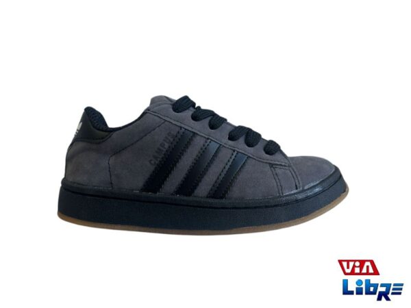 Zapatillas urbanas gamuzadas gris/negro