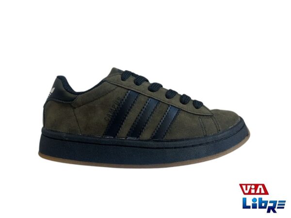 Zapatillas urbanas gamuzadas verde/negro