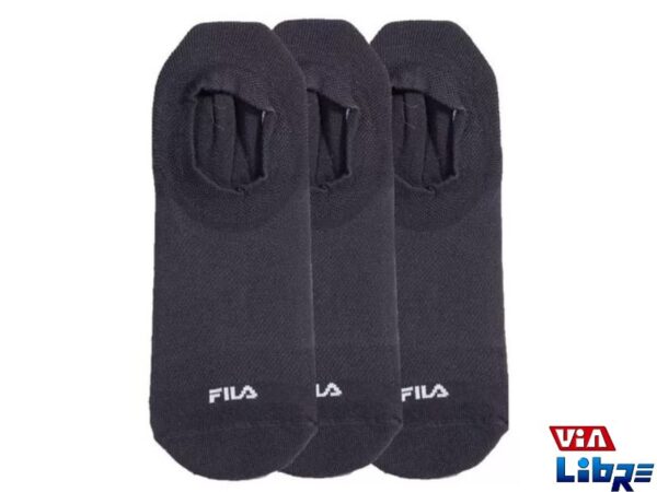 Soquetes elastizados negros hombre Fila