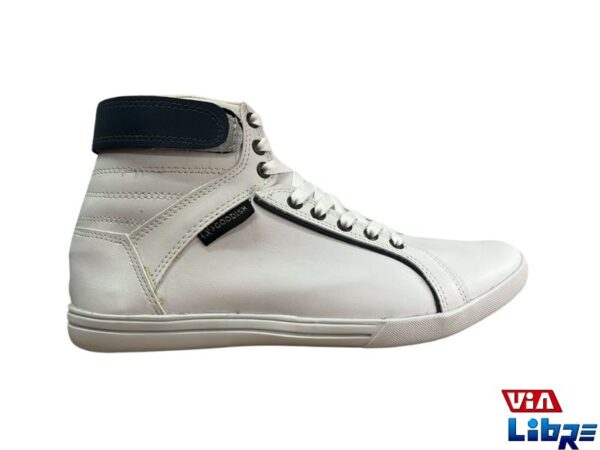 Bota urbana de ecocuero blanca