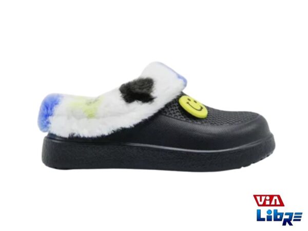 Zueco tipo crocs infantil con peluche