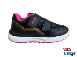 Zapatilla urbana negro/rosa