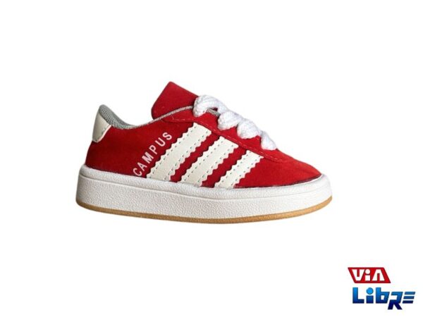 Zapatilla urbana gamuzada rojo/blanco
