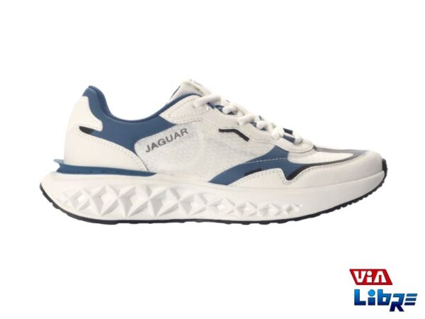 Zapatilla deportiva de macrame jaguar blanca/azul