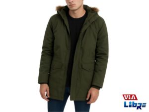 Campera tipo parka abrigada verde
