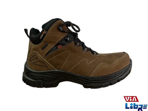 Bota trekking de cuero marron/negro