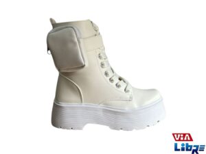 Borcego de ecocuero blanco