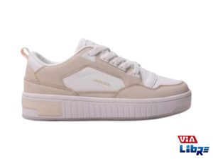 Zapatillas urbanas de ecocuero beige