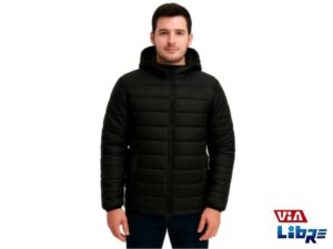 campera de abrigo inflable negra