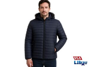 Campera inflable abrigada azul
