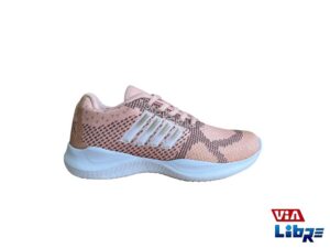 Zapatilla deportiva de macrame rosa