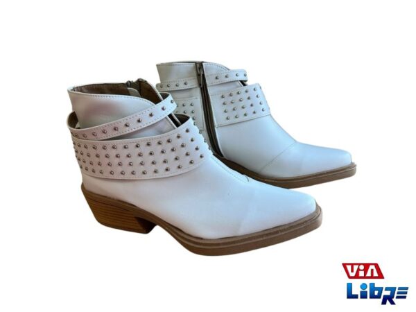 Bota caña baja de ecocuero blanca - Imagen 2