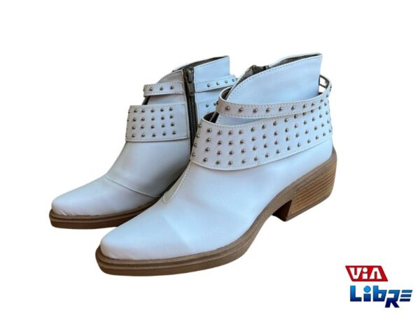 Bota caña baja de ecocuero blanca - Imagen 3