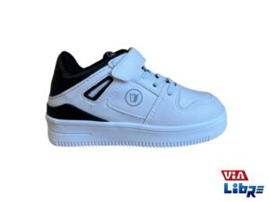 Zapatillas urbanas de ecocuero blanco/negro