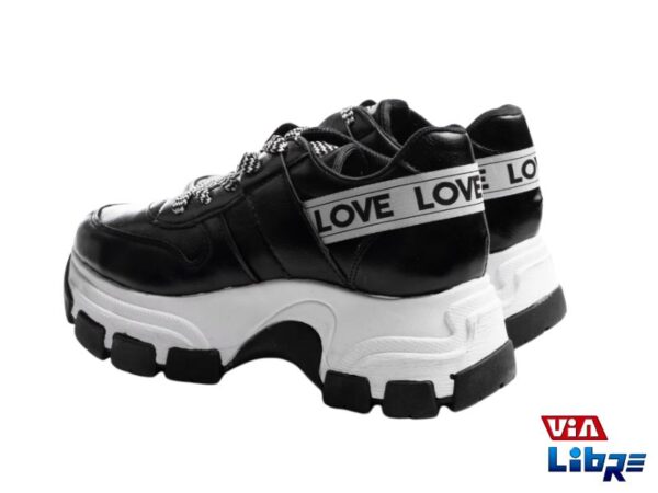 Zapatillas urbanas de ecocuero negro/blanco - Imagen 2