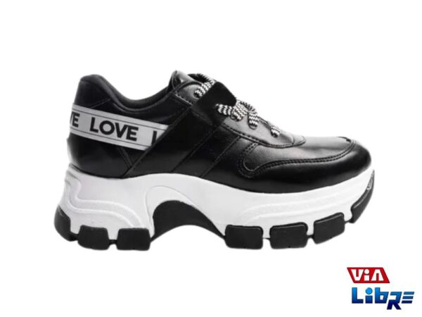 Zapatillas urbanas de ecocuero negro/blanco