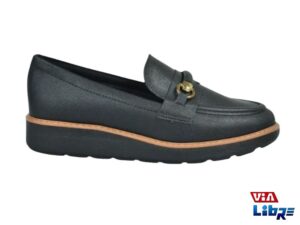 Zapato bajo de dama tipo mocasin de ecocuero