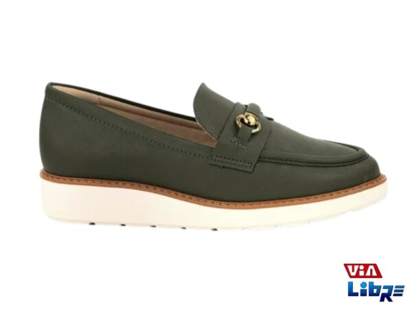 Zapato bajo de dama tipo mocasin de ecocuero
