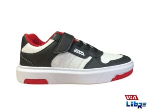 zapatilla urbana de ecocuero blanco/negro