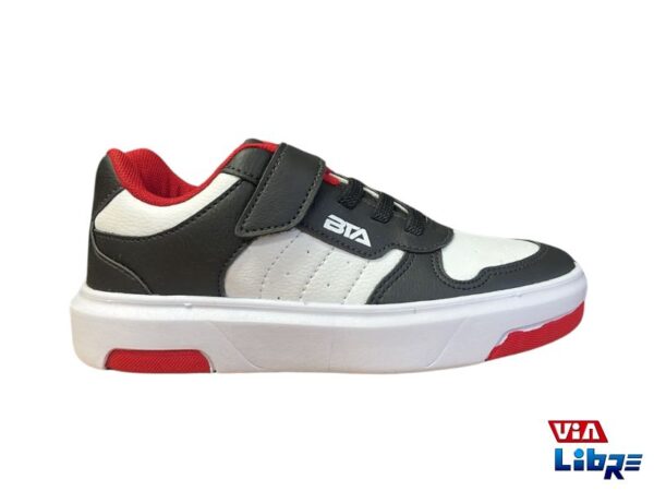 zapatilla urbana de ecocuero blanco/negro