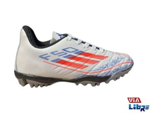 Botin futbol 5 de ecocuero blanco