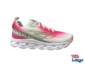 Zapatillas deportivas de macrame blanco/fucsia