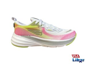 Zapatillas deportivas de macrame blanco/rosa