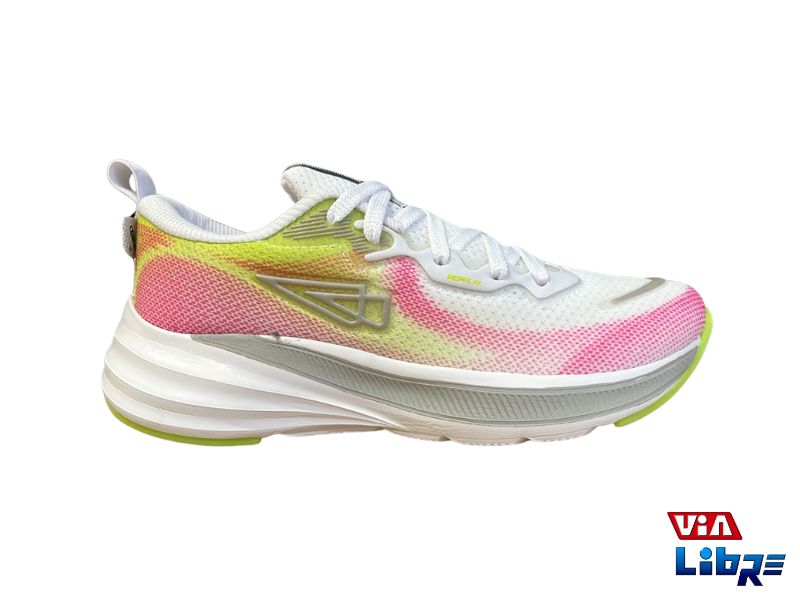 Zapatillas deportivas de macrame blanco/rosa