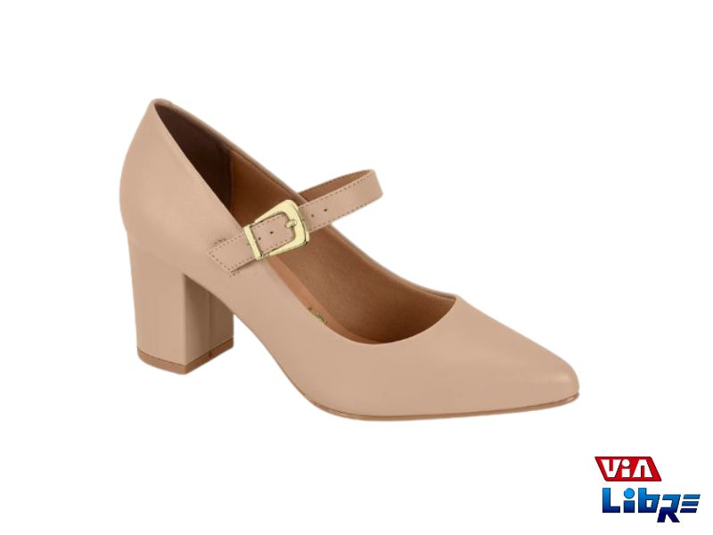 Zapato taco ancho vizzano beige