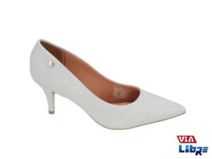 Zapato tipo stiletto vizzano plata glitter