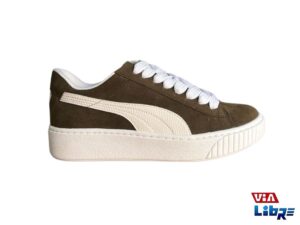 Zapatillas urbanas gamuzadas verde/blanco