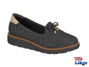 Zapato bajo de ecocuero negro/oro