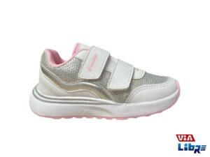 Zapatillas urbanas con abrojo blanco/rosa