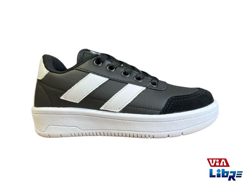 Zapatillas urbanas de ecocuero negro/blanco