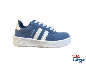 Zapatillas urbanas gamuzadas azul/blanco