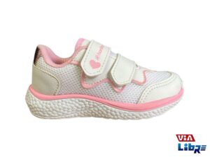 Zapatillas urbanas con abrojo blanco/rosa
