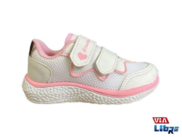Zapatillas urbanas con abrojo blanco/rosa