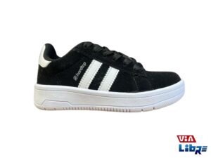 Zapatillas urbanas gamuzadas negro/blanco