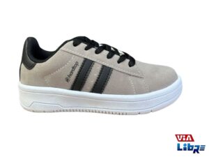 Zapatillas urbanas gamuzadas gris/negro