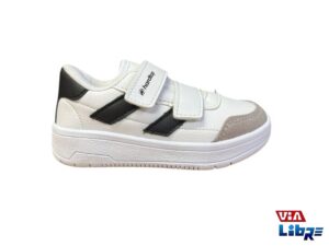 Zapatillas urbanas con abrojos de ecocuero blanco/negro