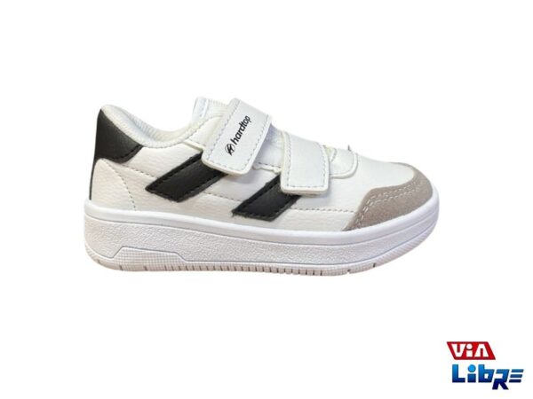 Zapatillas urbanas con abrojos de ecocuero blanco/negro