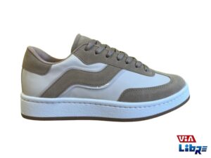 Zapatillas urbanas de ecocuero beige/blanco