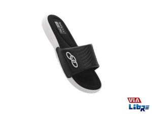 Chinela con abrojo negro/blanco olympikus
